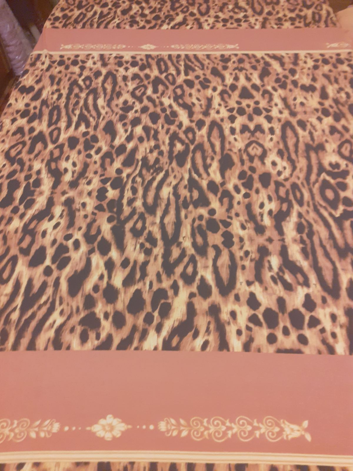 трикотаж Just Cavalli оранжево-чёрный леопард /купон хлопок